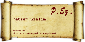 Patzer Szelim névjegykártya